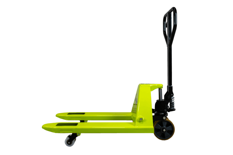 grön pallyftare med korta gafflar