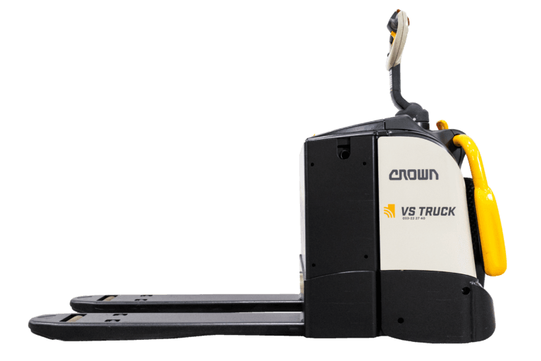 begagnad crown låglyftare med ståplattform