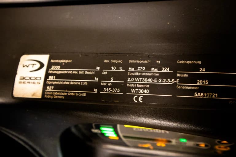 Crown ledstaplare typskylt