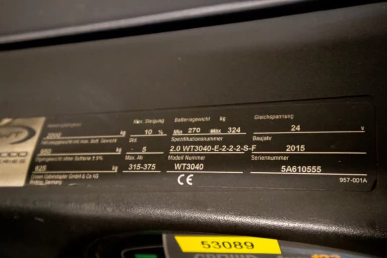 53089 Crown WT3040-E begagnad låglyftare