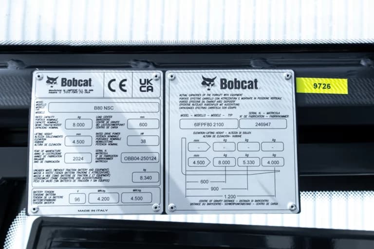 bobcat b80 8 tons motviktstruck