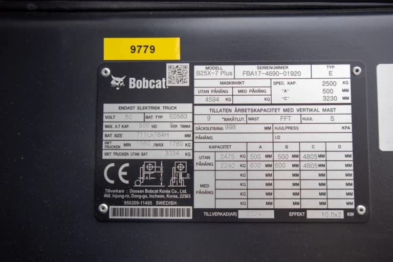 Bobcat B25X-7 motviktstruck