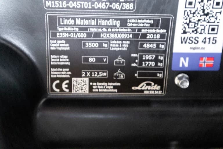 Linde e35 begagnad motviktstruck