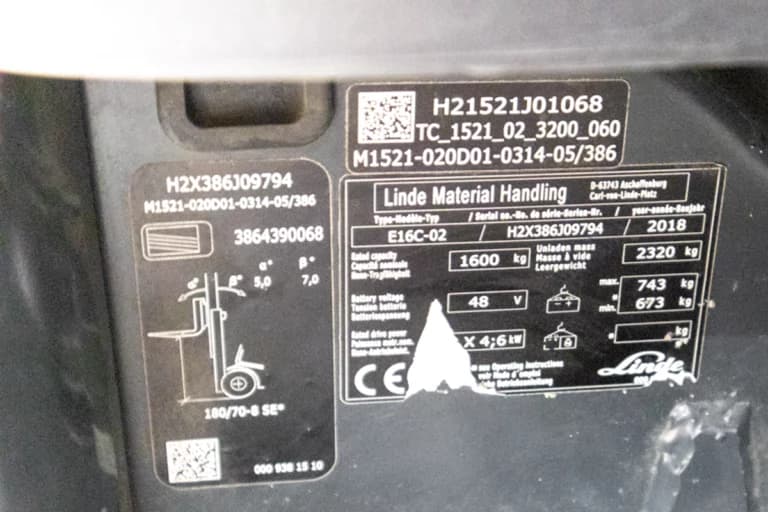 Linde e16 begagnad motviktstruck